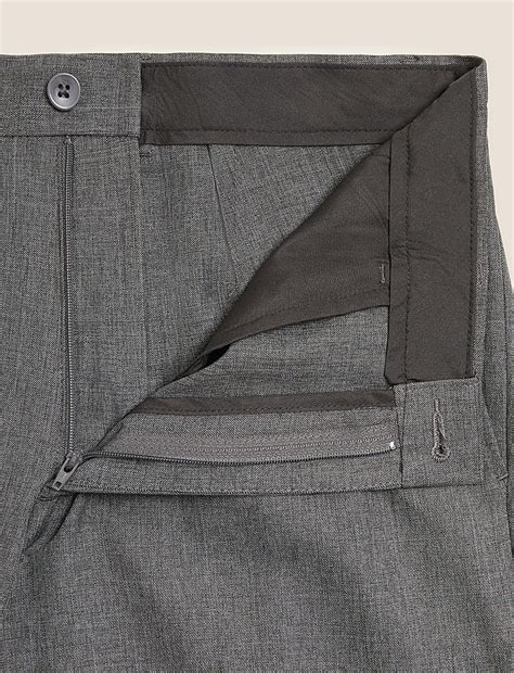 Buy Slim Fit Flat Front Trousers at Marks & Spencer