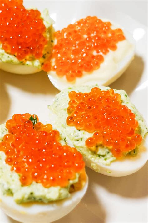 Salmon Roe Recipe Salmon Caviar Deviled Eggs Recipe Helena's Recipes