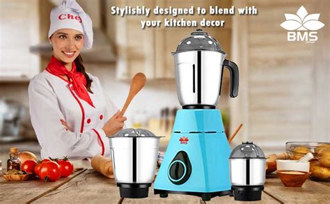Buy BMS Lifestyle I-10 Juicer Mixer Grinder 550 with 3 Jar (Blue ...