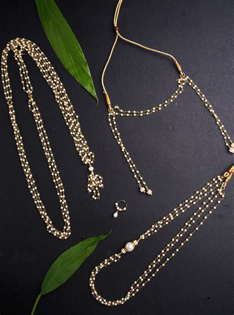 Vratabandha Pearls Accessories Combo with Pearl Findings for Batu ...