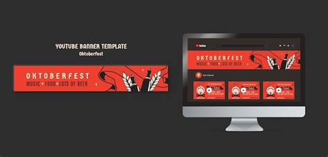 Youtube banner template for oktoberfest celebration | Free PSD