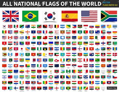 All national flags of the world . ratio 4 : 6 design with float sticky ...
