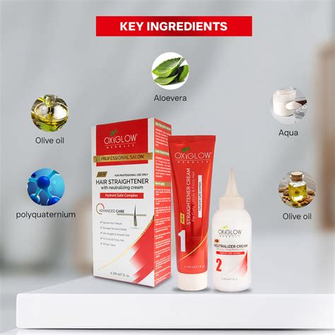 Oxyglow Professional Salon Hair Straightener With Neutralising Cream 2 ...