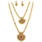 AFJ GOLD Copper Gold Plated and Emerald Necklace for Women & Girls ...