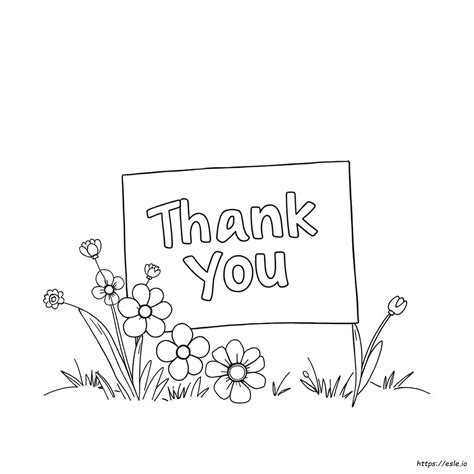 Thank You Colouring Page