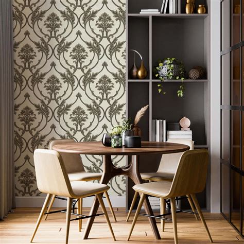 Traditional wallpaper with rustic motifs ⭐ by MallDeco