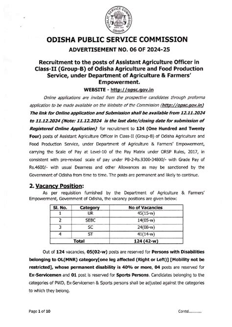 OPSC AAO Recruitment Notification and Application Details - Studocu