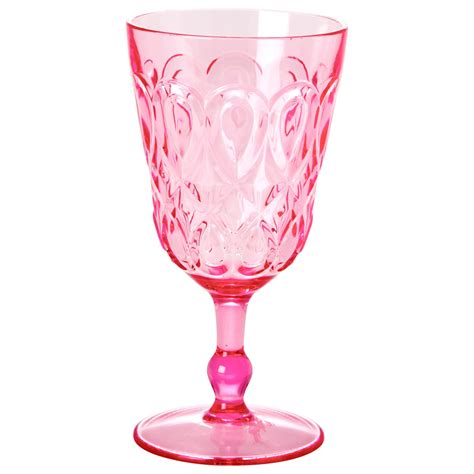 Rice Acrylic Wine Glass With Swirly Embossed Detail | Buy online ...