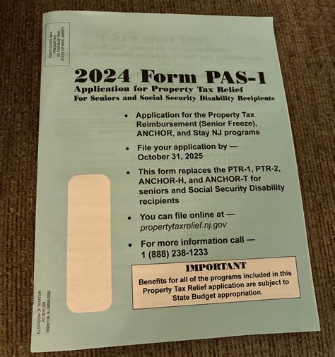DEADLINE TO FILE THE NJ PAS-1 PROPERTY TAX RELIEF APPLICATION IS FRIDAY ...