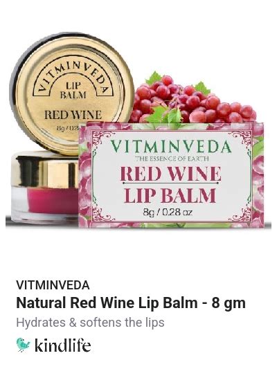 VITMINVEDA: Natural Red Wine Lip Balm - 8 gm