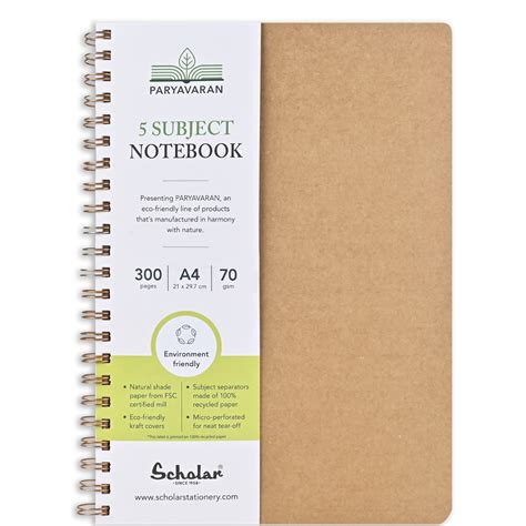 Scholar Paryavaran Five Subject Ruled Notebook – SCOOBOO