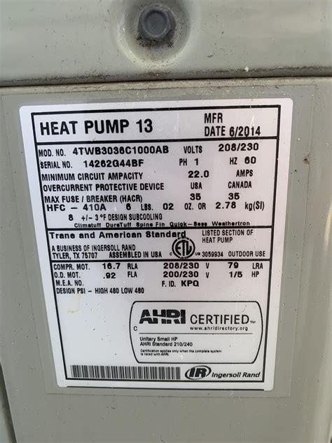 How to determine Trane heater model number? : r/hvacadvice