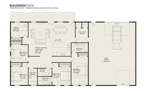 Shouse Floor Plans & Shop House Plans | Free Designs