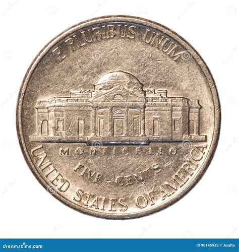 American five cents coin stock image. Image of cash, five - 90145935