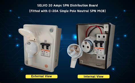 SELVO 20 Amps SPN Distribution Board with Two Pin Metal Clad Industrial ...