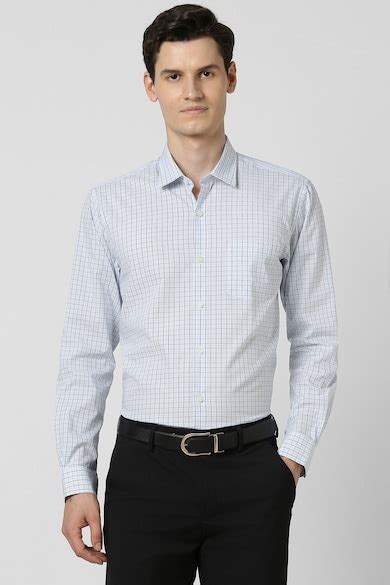 Peter England Formal Shirts, Men Light Blue Regular Fit Full Sleeves ...