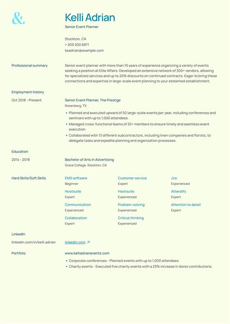 3 Professional Event Planner Resume Examples + Writing Guide