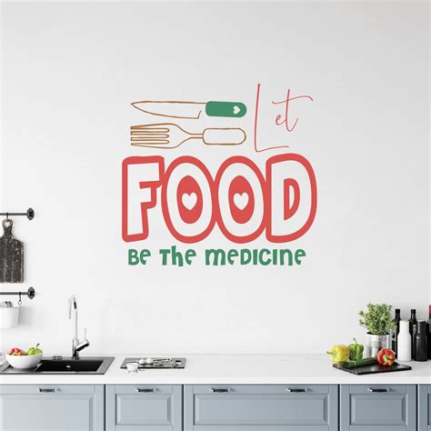 Buy Walllane - Vinyl 'Food Be The Medicine' Wall Stickers/Self Adhesive ...