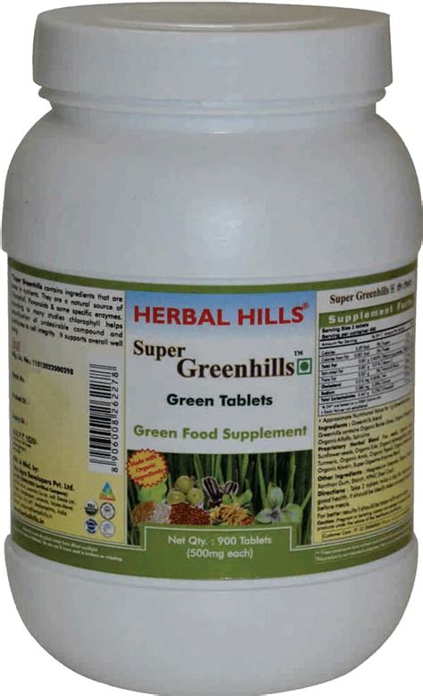 Buy HERBAL HILLS SUPER GREENHILLS 60 TABLETS (PACK OF 5) Online & Get ...