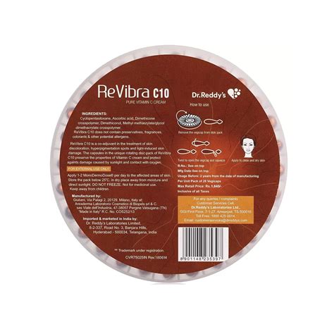 ReVibra C10 Pure Vitamin C Cream Vegicaps 0.5ml x 28 Capsules - Cureka ...
