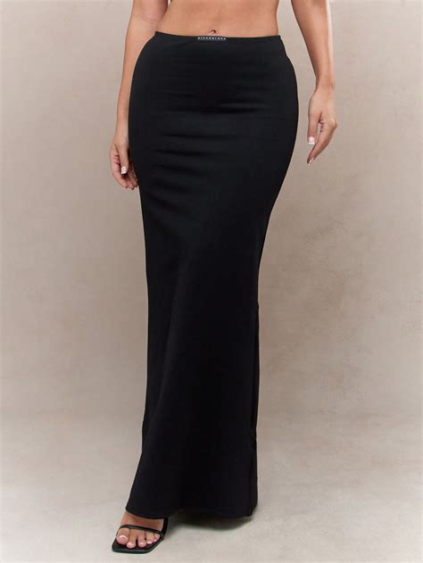 MISSGUIDED Logo Label Jersey Low Rise Maxi Skirt｜MISSGUIDED