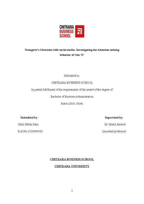 Attention-Seeking Behavior of Gen Z on Social Media: A BBA SEM 6 Report ...