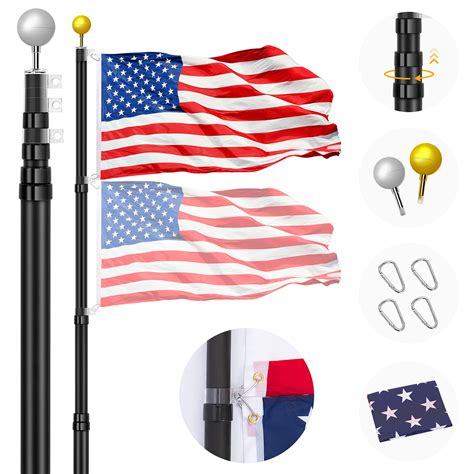 Buy Panta 25FT Telescopic Pole Kit, Black Heavy Duty Aluminum ...