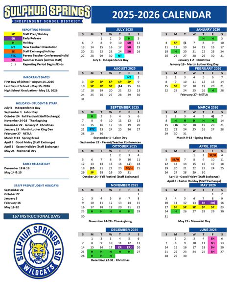 Sulphur Springs ISD School Calendar 25-26 [PDF] revised - EduCounty