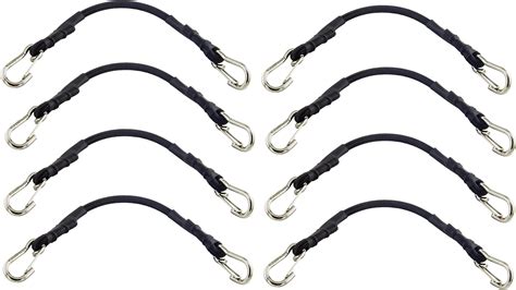 Mini Short Bungee Cords with Carabiner Hooks, SDTC Tech 8-Pack Black ...