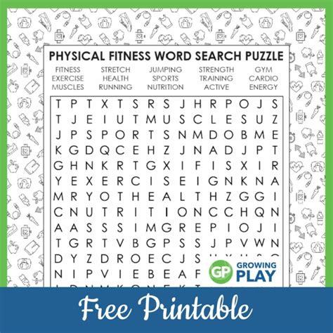 Exercise Word Search Printable 的图像结果