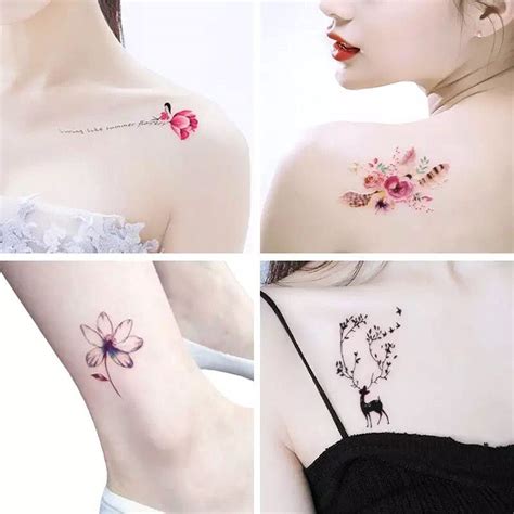 Buy 30 Sheets 3D Big Rose Peony Flower Girls Temporary Tattoos For ...
