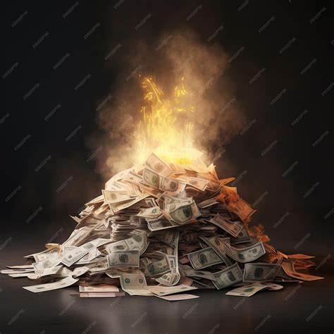Premium Photo | Ai generated illustration Inflation or burning money ...