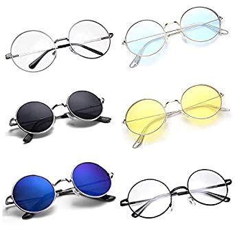 CREEK Unisex Adult Round Sunglasses (Assorted Frame, Assorted Lens ...
