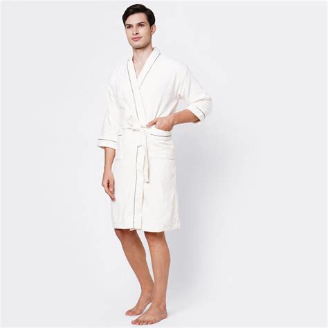 Buy SPACES Exotica Cotton Adult Bathrobe, White - XL from Spaces at ...