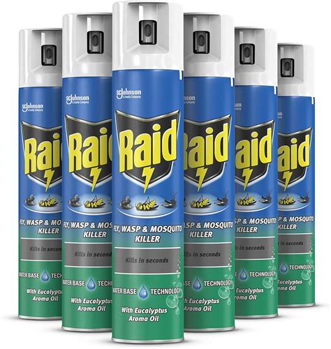 Raid Fly, Wasp & Mosquito Killer with Eucalyptus Aroma Oil, Fly Killer ...