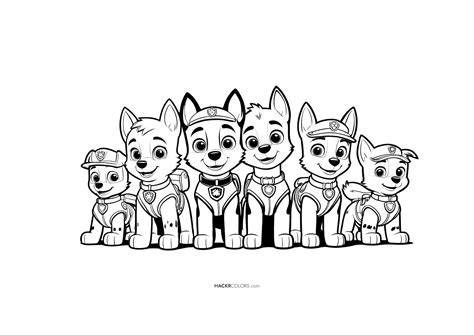 Paw Patrol Team Coloring Page | Free Unique Printable Coloring Pages ...