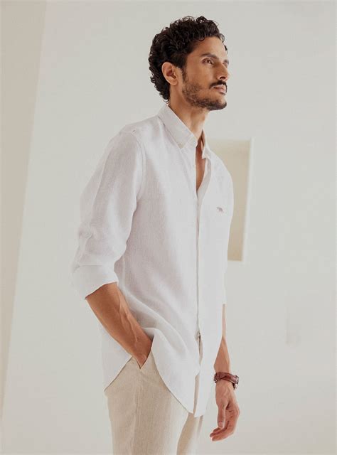 Buy Salt Linen Shirt | Casual White Solid Shirt for Men Online | Andamen