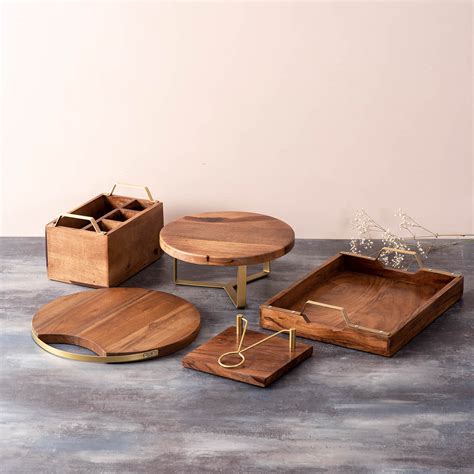 Buy Wooden Serveware Set of 5 Online in India - Nestroots