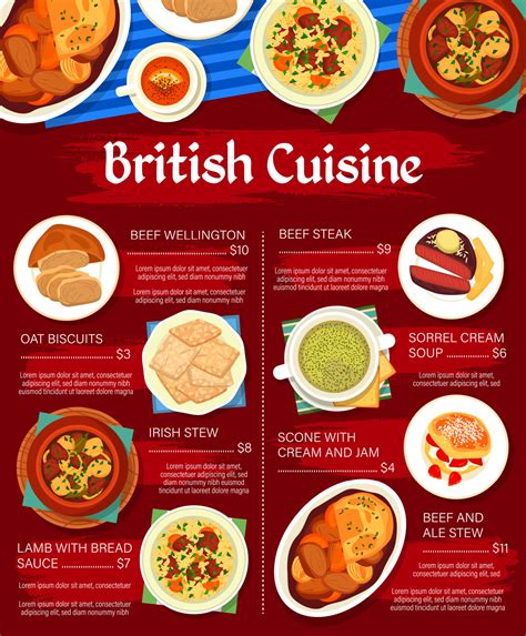Traditional British Food Menu