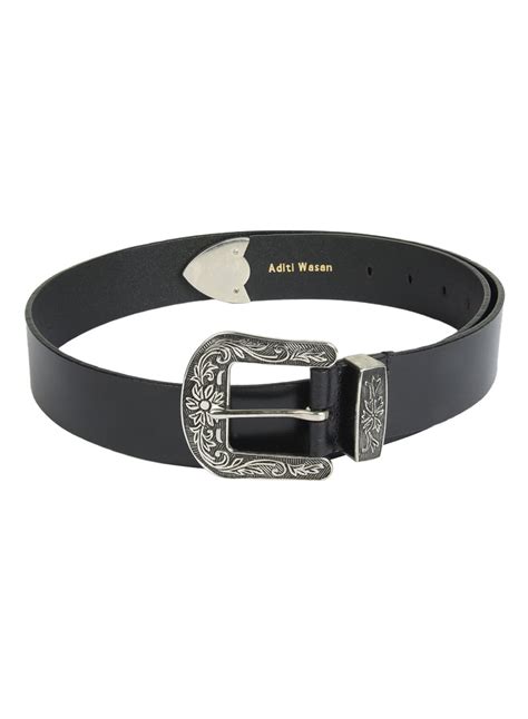 Aditi Wasan Black Western Design Cowboy Belt Ensures High Quality