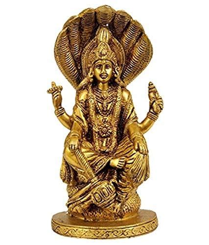 Buy The Advitya Brass Vishnu with Snake Statue (Height - 7.8 inch ...