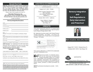 Fillable Online Sensory Integration and Self-Regulation in Early ...