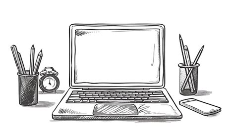 Computer Screen with Pencil Image 的图像结果