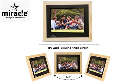 Buy Miracle Digital 8''(20.32) IPS Wooden Digital Photo Frame with High ...