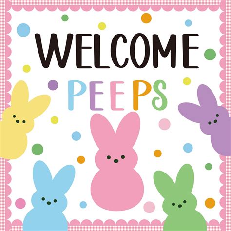 Amazon.com : Easter Peeps Bulletin Board Classroom Decorations Bunny ...