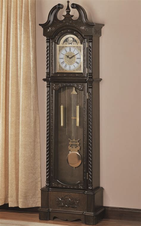 Coaster Grandfather Clocks 900721 Dark Traditional Grandfather Clock ...