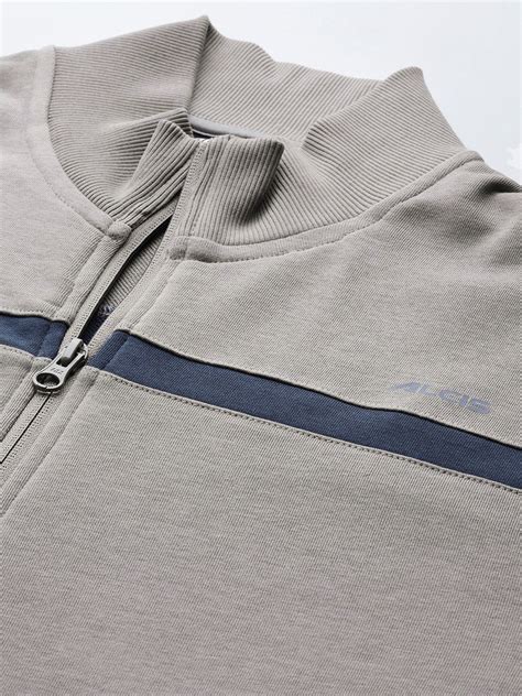 Alcis Men Grey Solid Bomber Jacket AAMJKTSM00040902-S