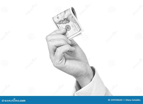 Hand with Money. Hand Hold Cash Isolated on White Background. Bribery ...