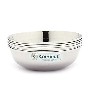 Buy coconut Stainless Steel Marwadi Chaliya Bowl Set | Vati/Katori ...