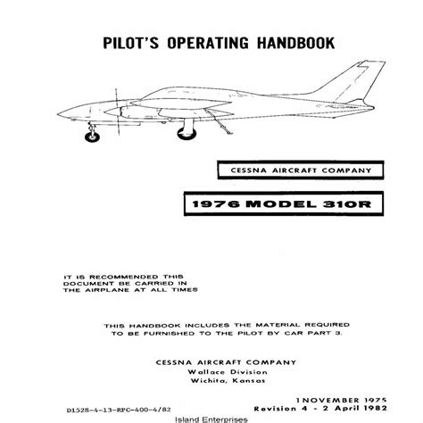 Cessna Model 310R Pilot's Operating Handbook PDF